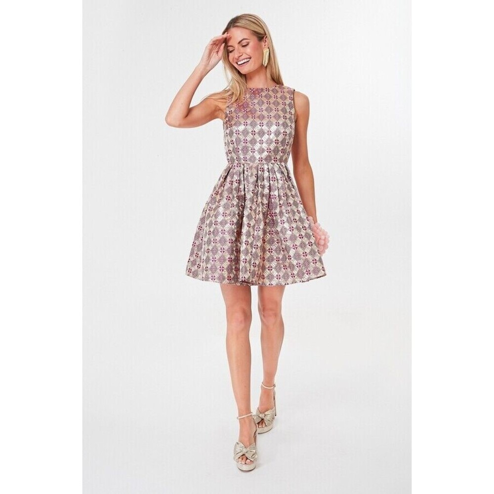 Tuckernuck Dress Women XXL Pink Gold Champagne Dreams Essie Cocktail Glam NWOT - Picture 2 of 12